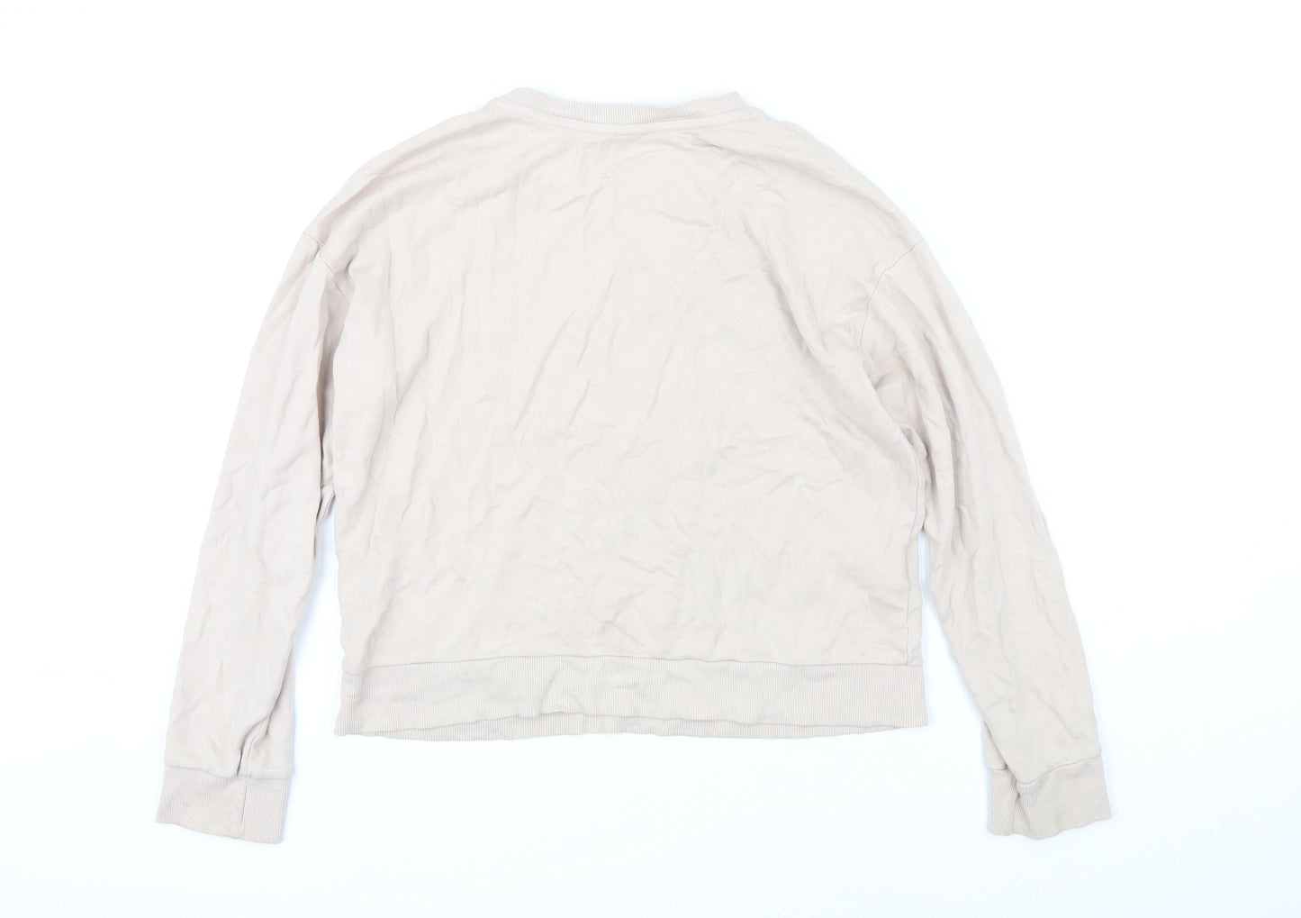 Mango Womens Beige 100% Cotton Pullover Sweatshirt Size M