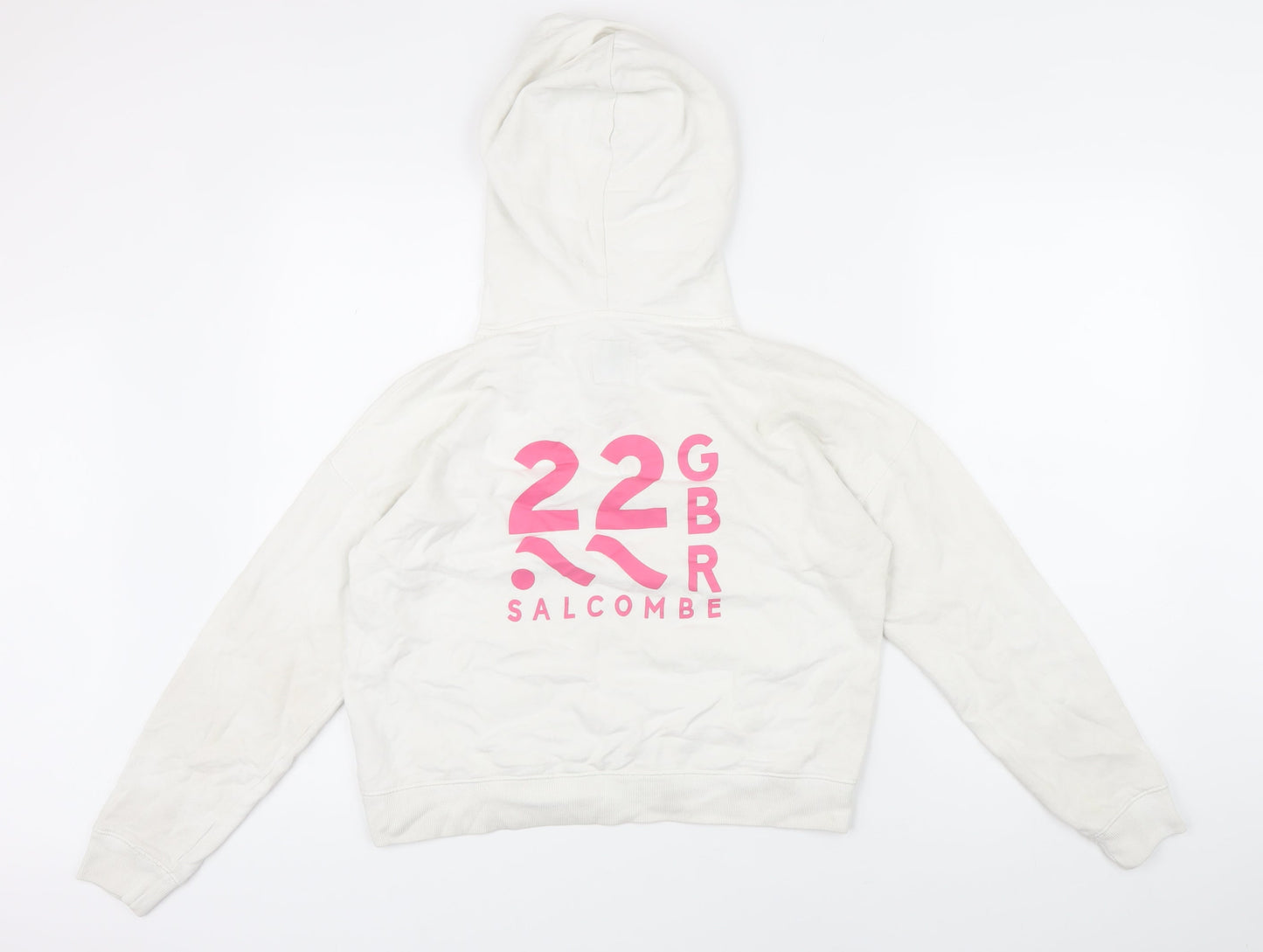 Jack Wills Womens White Cotton Pullover Hoodie Size 6