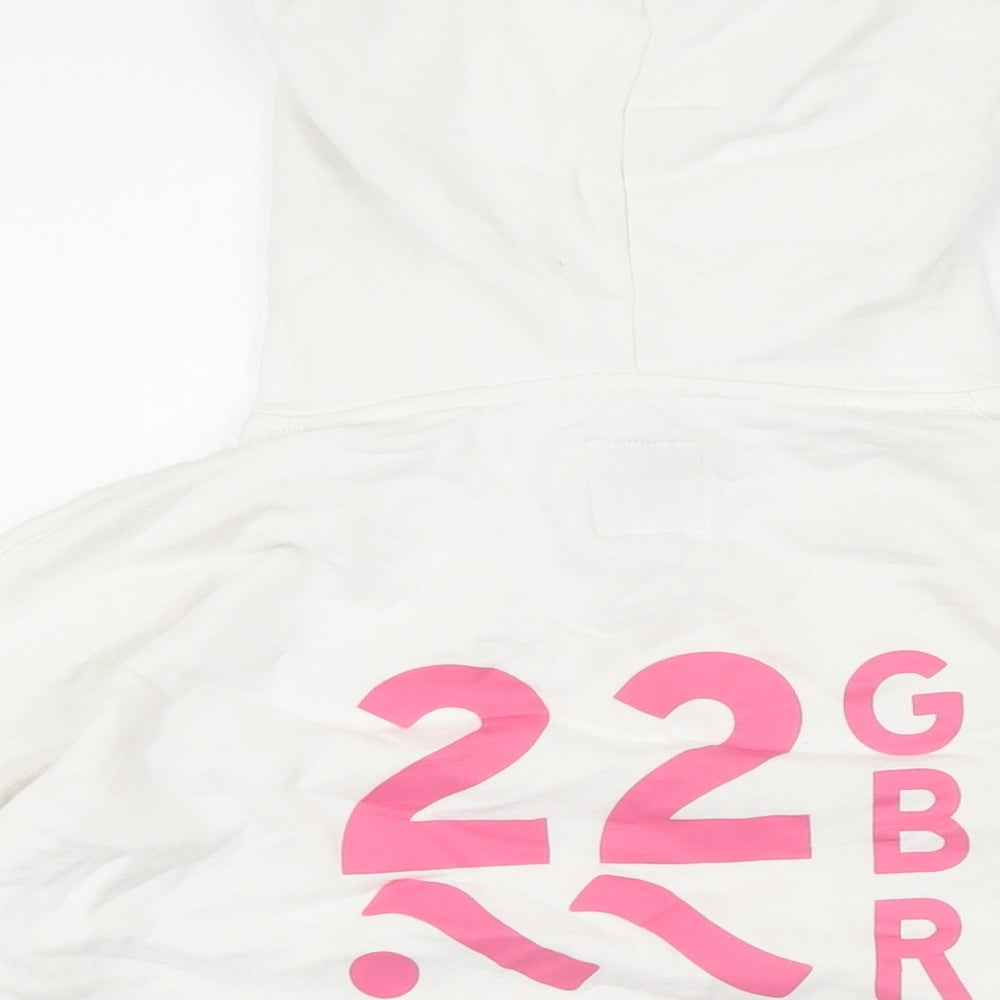 Jack Wills Womens White Cotton Pullover Hoodie Size 6