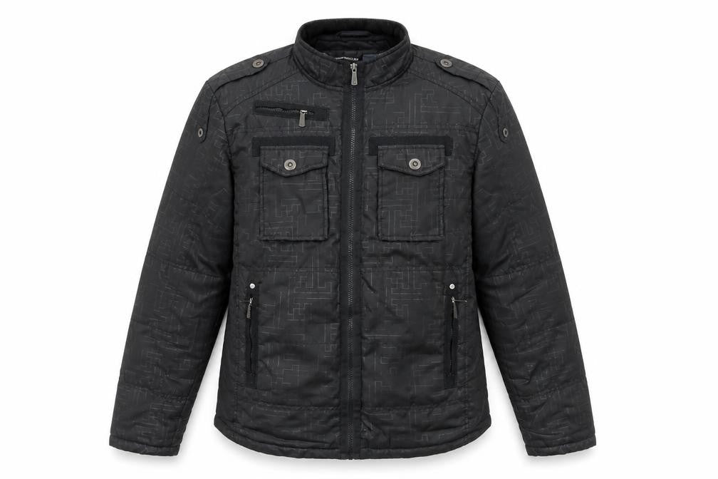 Kurt Miller Mens Black Geometric Jacket Size L Zip