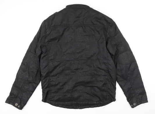 Kurt Miller Mens Black Geometric Jacket Size L Zip