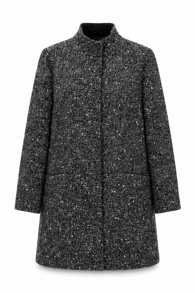NEXT Womens Black Overcoat Coat Size 18 Snap