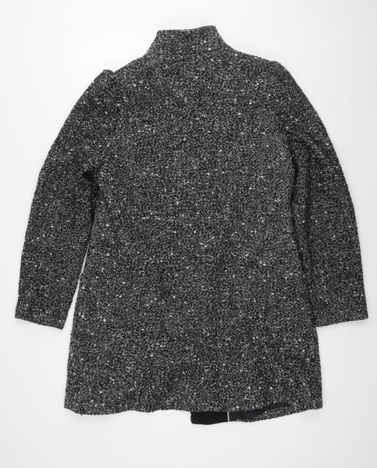 NEXT Womens Black Overcoat Coat Size 18 Snap