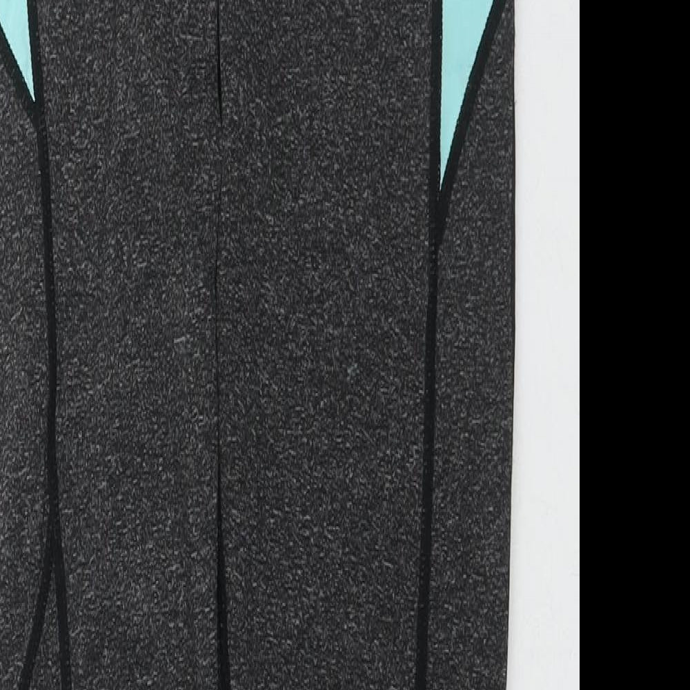 Tone Time Womens Grey Colourblock Polyester Pedal Pusher Leggings Size 8 L27 in Regular Pullover - Size 8-10