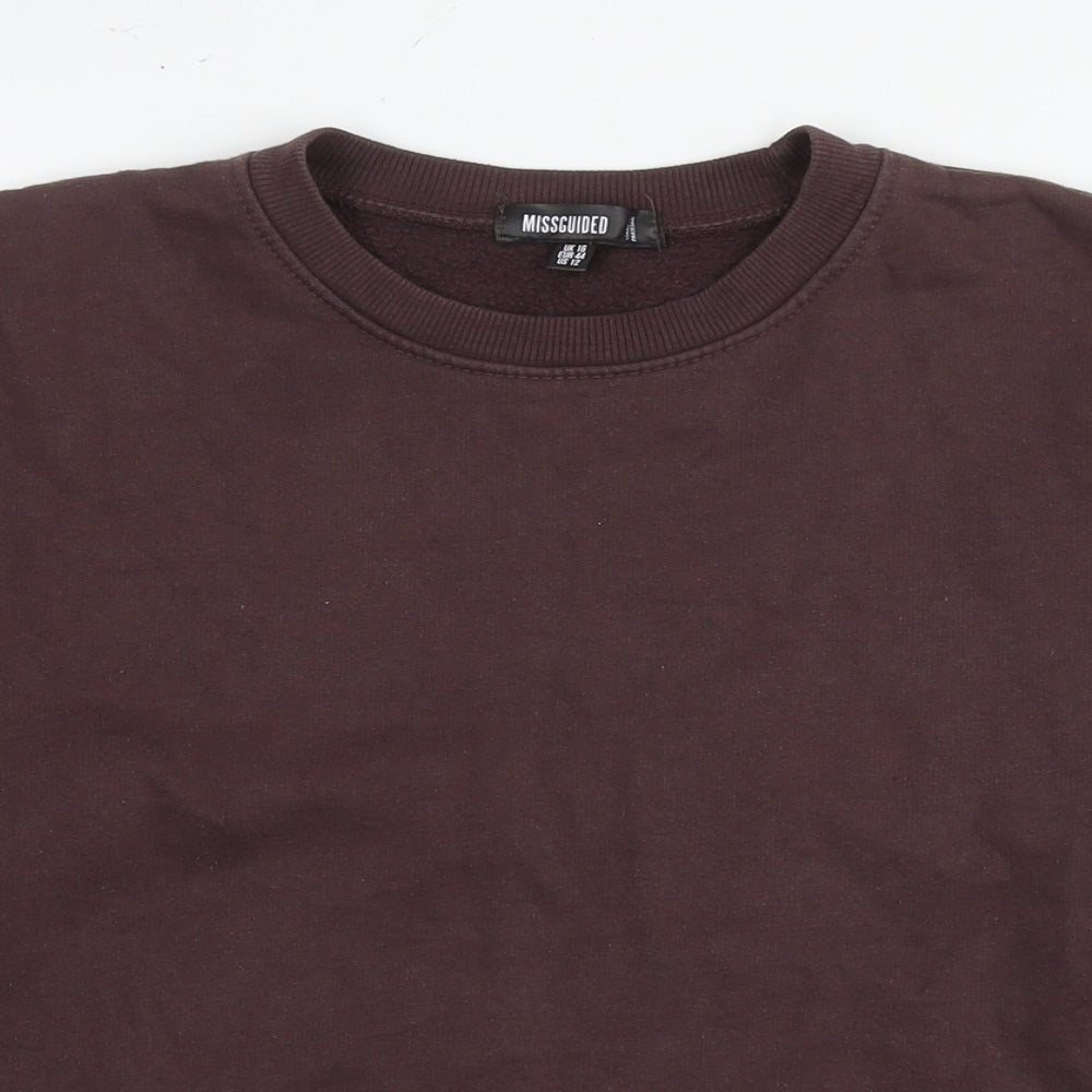 Missguided Womens Brown Cotton Pullover Sweatshirt Size 16 Pullover