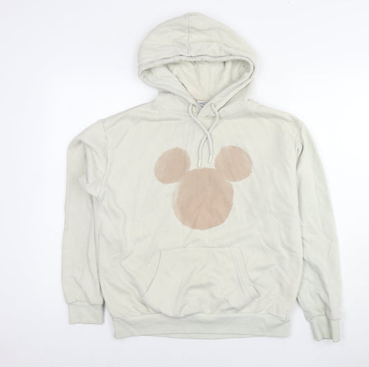Disney Womens Beige Cotton Pullover Hoodie Size 10 Pullover - Size 10-12 Mickey Mouse
