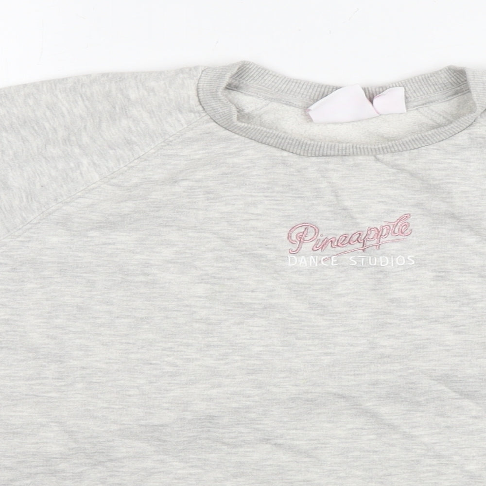 Pineapple Womens Grey Cotton Pullover Sweatshirt Size 10 Pullover - Logo Size 10-12