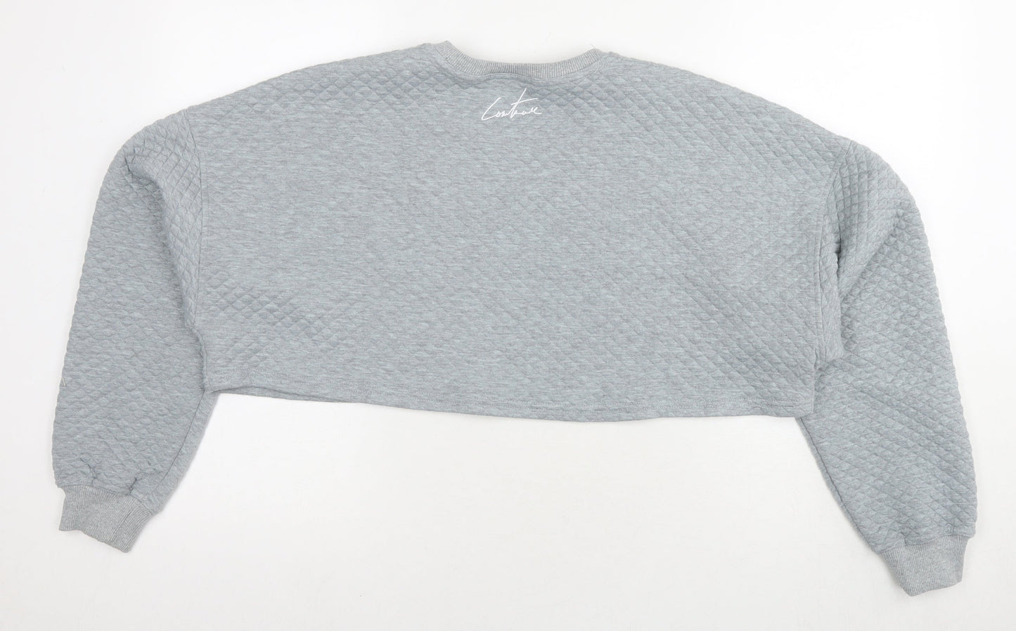 Coulture Womens Grey Cotton Pullover Sweatshirt Size M Pullover - Logo Cropped