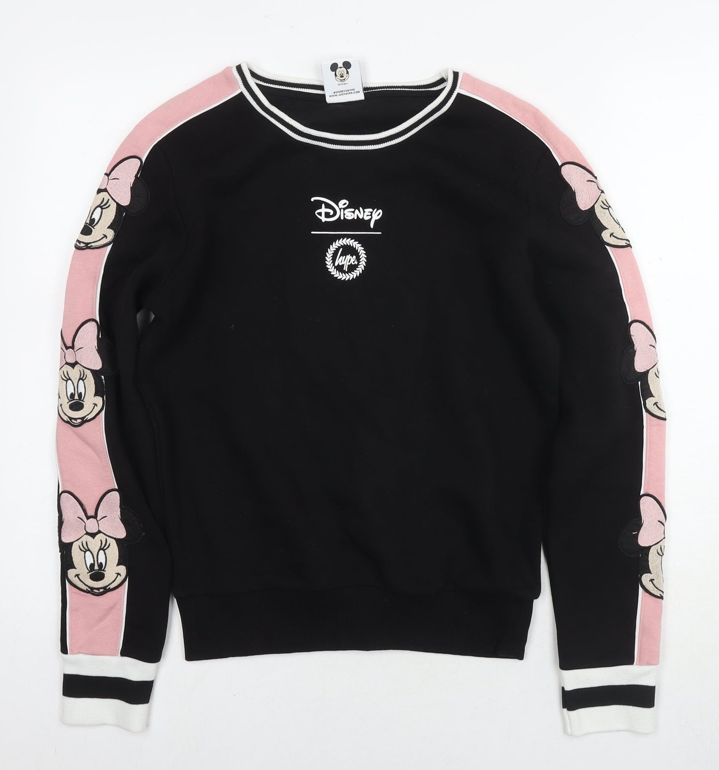 Disney Womens Black Cotton Pullover Sweatshirt Size 6 Pullover - Minnie Mouse