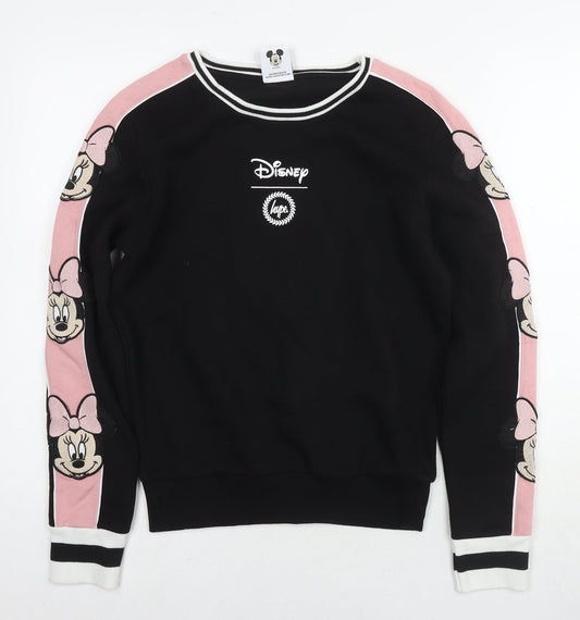 Disney Womens Black Cotton Pullover Sweatshirt Size 6 Pullover - Minnie Mouse