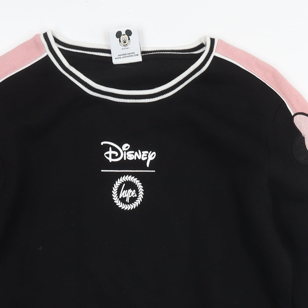 Disney Womens Black Cotton Pullover Sweatshirt Size 6 Pullover - Minnie Mouse