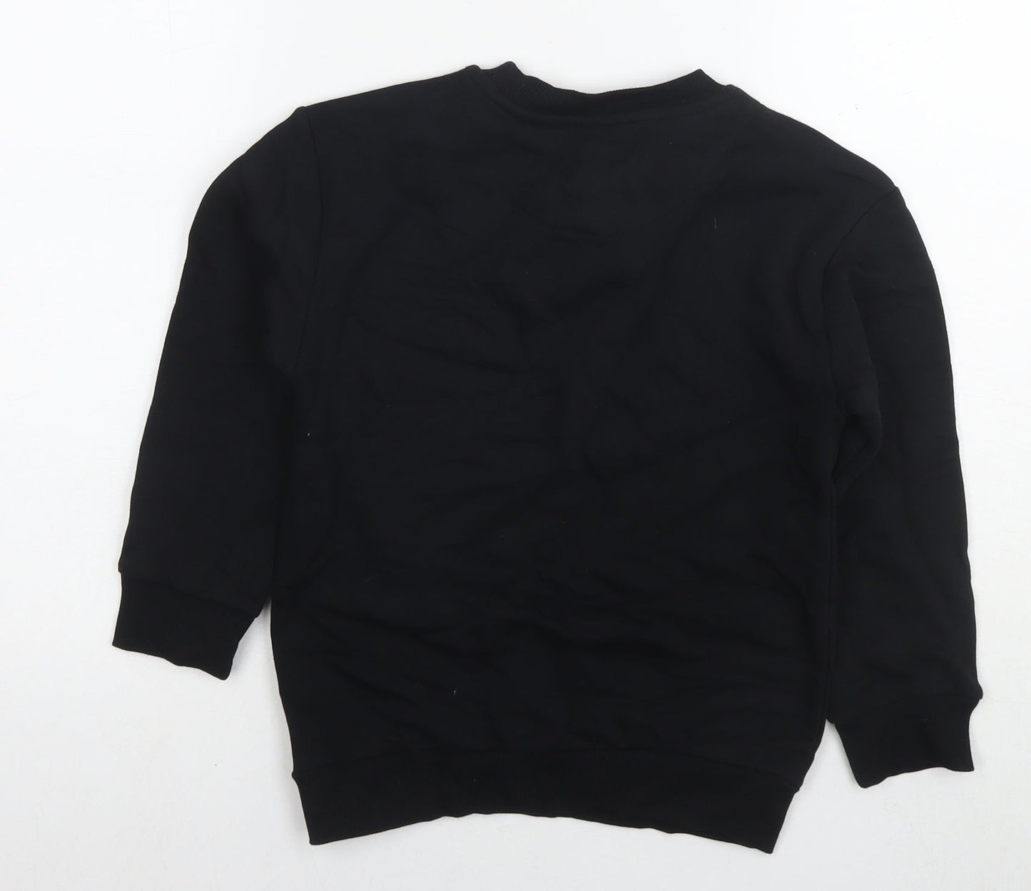 Stranger Things Boys Black Cotton Pullover Sweatshirt Size 7-8 Years Pullover - Logo Netflix
