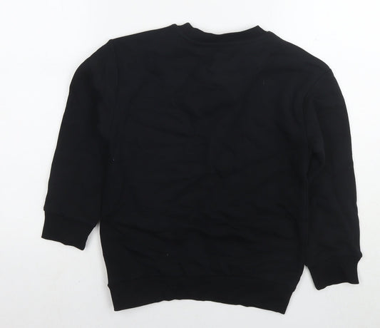 Stranger Things Boys Black Cotton Pullover Sweatshirt Size 7-8 Years Pullover - Logo Netflix