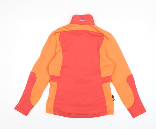 Wild Roses Womens Orange Cotton Pullover Sweatshirt Size L Zip