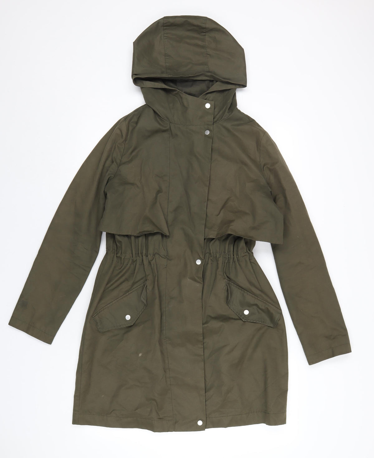 Oasis Womens Green Parka Coat Size XS Zip