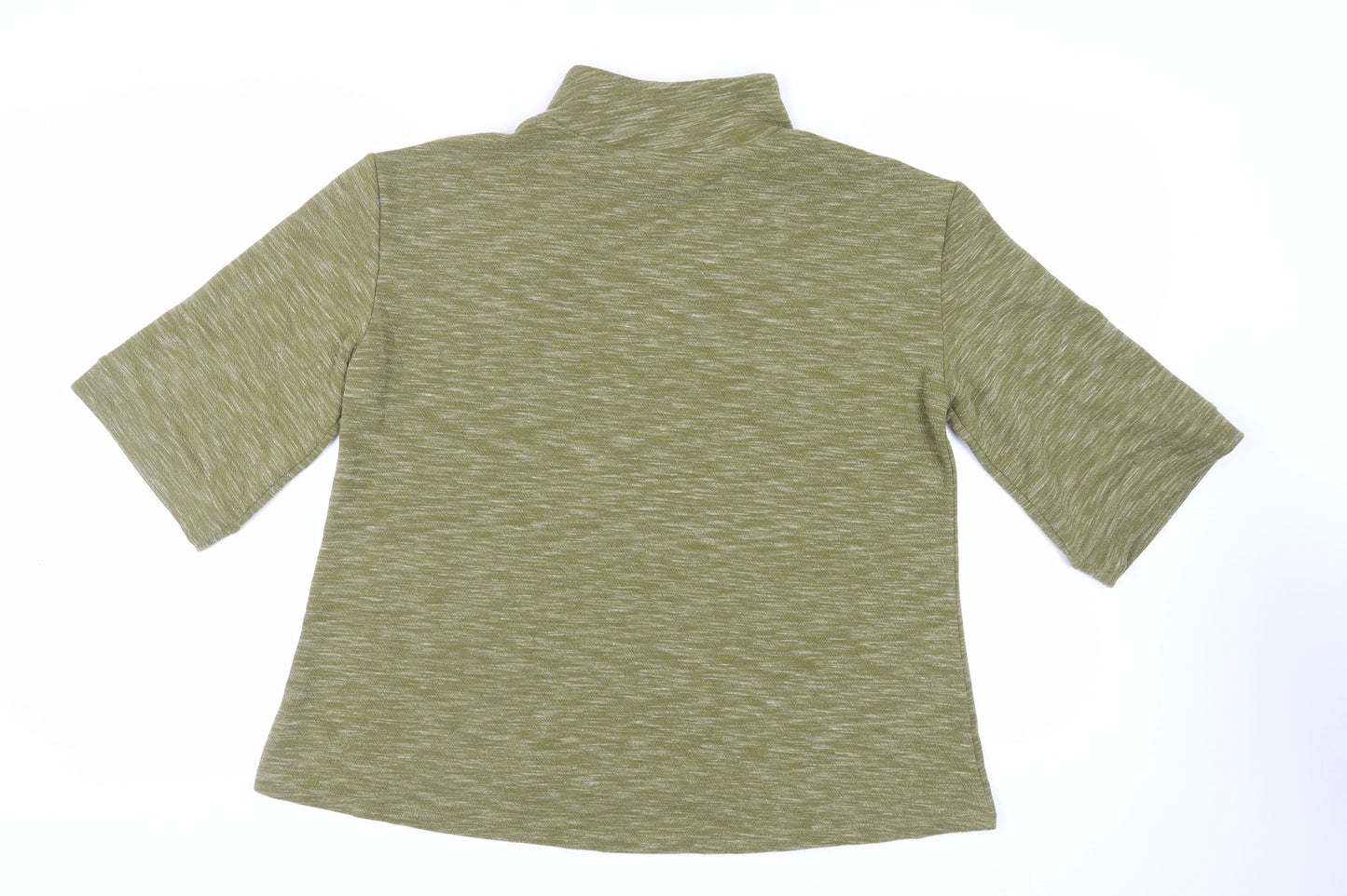 Rain Womens Green Polyester Pullover Sweatshirt Size M Button