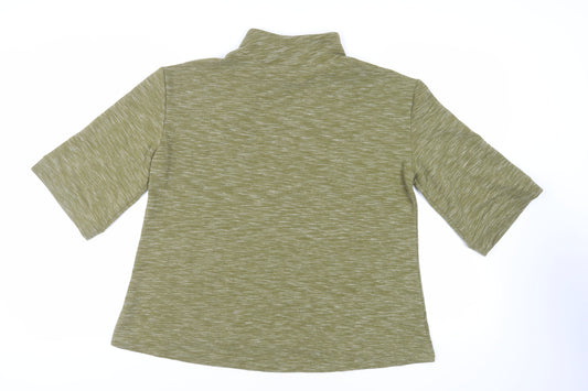 Rain Womens Green Polyester Pullover Sweatshirt Size M Button