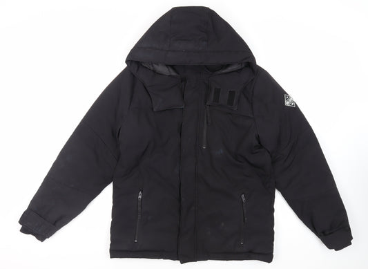 Hollister Mens Black Puffer Jacket Jacket Size S Zip