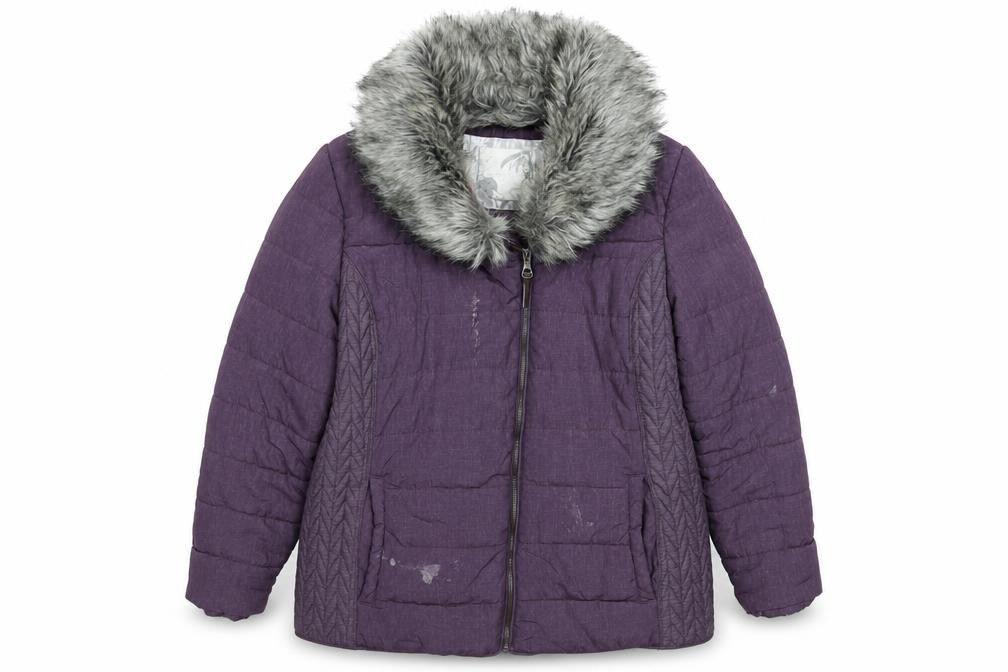 RJR.John Rocha Womens Purple Quilted Jacket Size 20 Zip - Faux Fur Collar