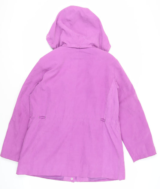Bonmarché Womens Purple Jacket Size M Zip - Hooded