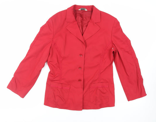 Savannah Womens Red Jacket Blazer Size 12 Button