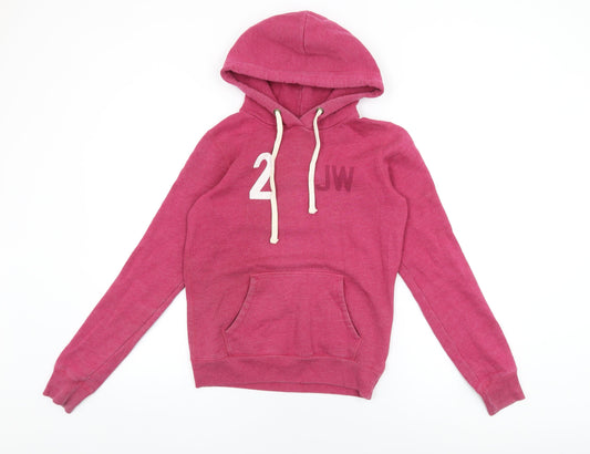 Jack Wills Womens Pink Cotton Pullover Hoodie Size 8 Pullover - Jack Wills Logo