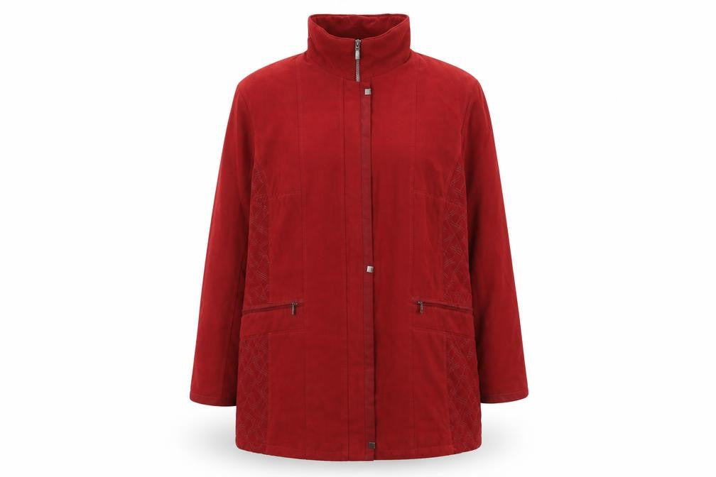 Gelco Womens Red Overcoat Coat Size 20 Zip