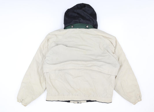 Haggar Mens Beige Bomber Jacket Coat Size M Zip