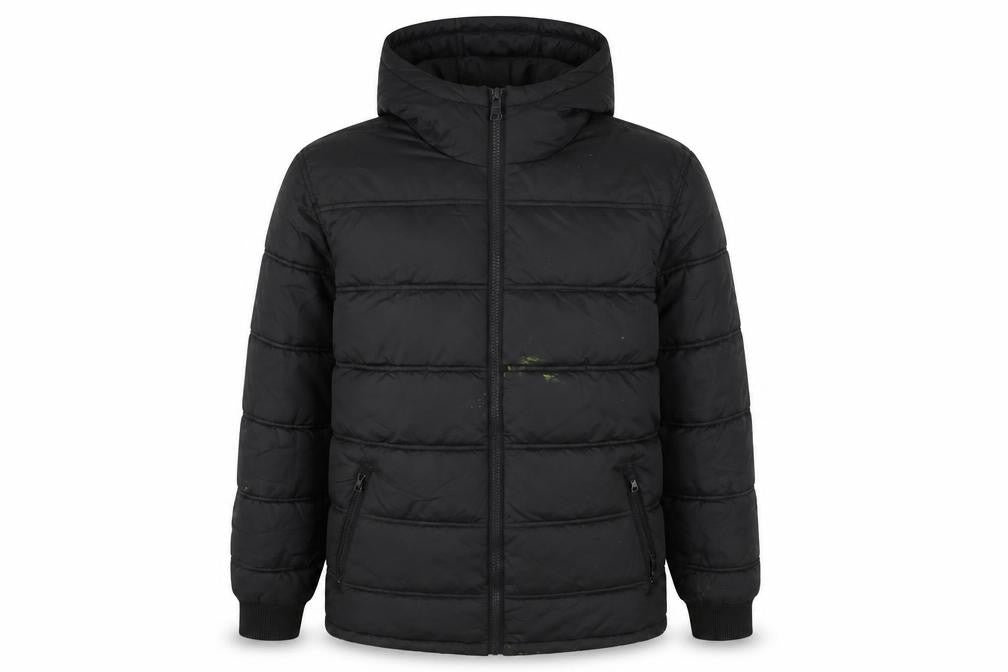 Threadbare Mens Black Puffer Jacket Coat Size S Zip