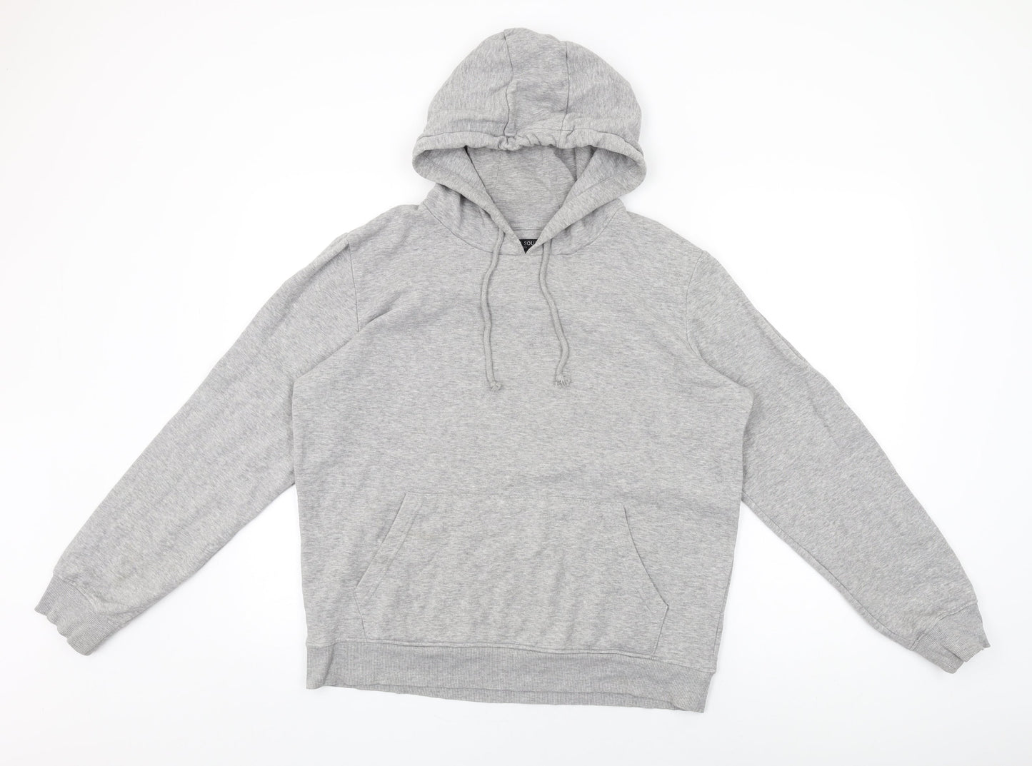 Brave Soul Mens Grey Cotton Pullover Hoodie Size M