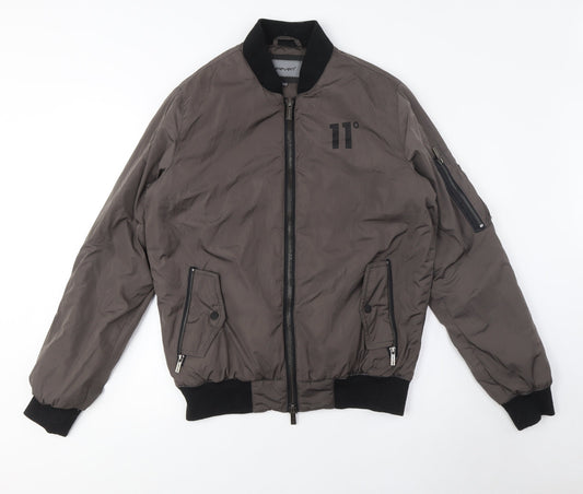 11 Degrees Grey Bomber Jacket, Casual, Size S, Urban Style