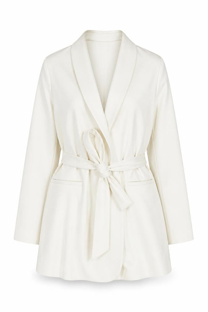Marks & Spencer Womens Ivory Jacket Size 24 Tie