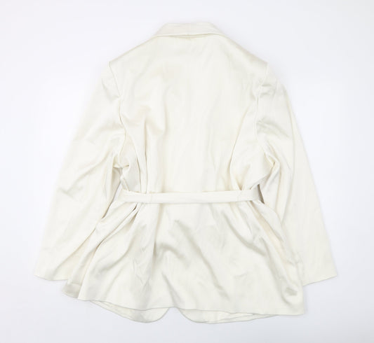 Marks and Spencer Womens Ivory Jacket Size 24 Tie