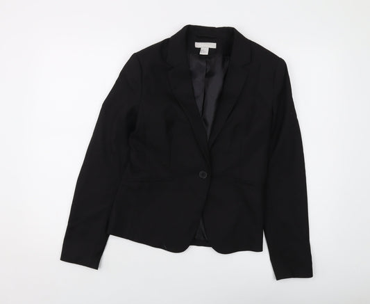H&M Womens Black Jacket Size 10 Button