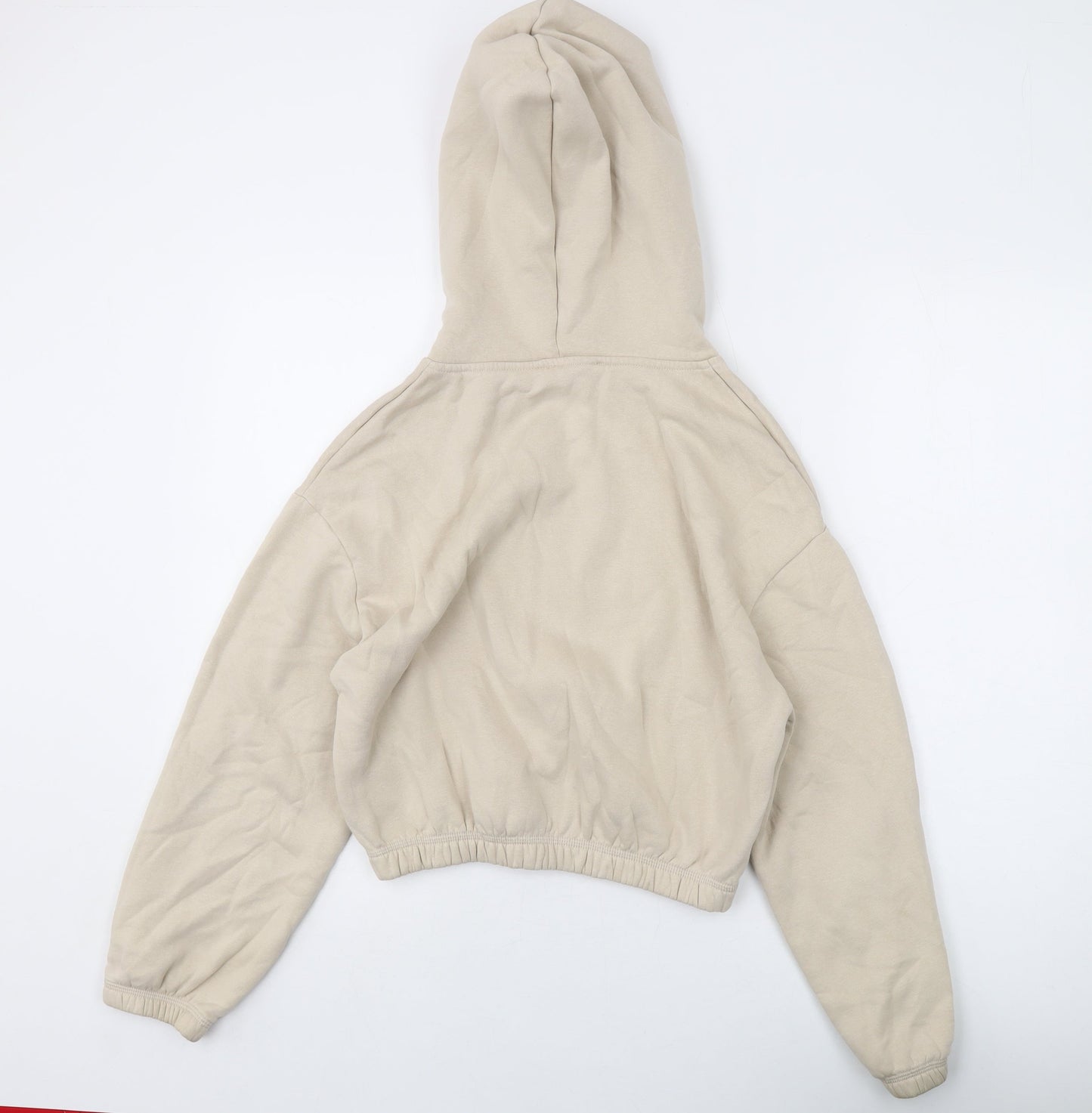 Zara Womens Beige Cotton Pullover Hoodie Size S Pullover