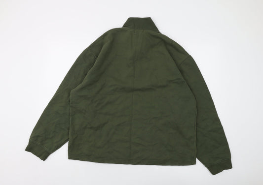 To-man Mens Green Cotton Pullover Sweatshirt Size L