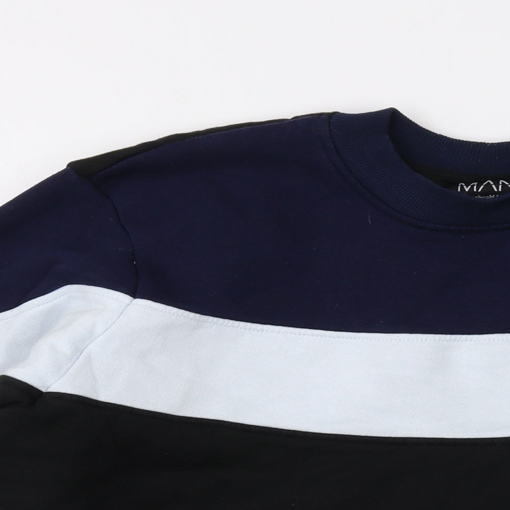 Boohoo Mens Black Cotton Pullover Sweatshirt Size XL