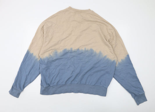 COLLUSION Mens Beige Cotton Pullover Sweatshirt Size S