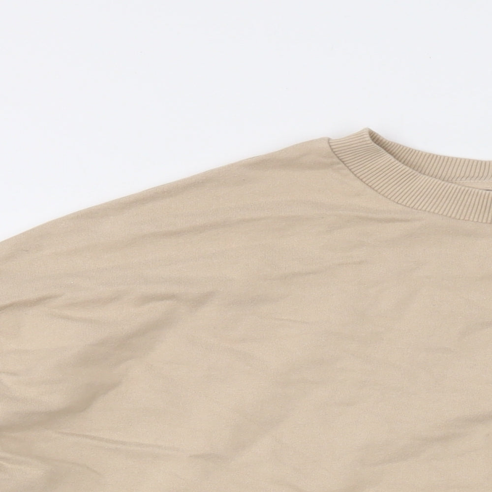 COLLUSION Mens Beige Cotton Pullover Sweatshirt Size S