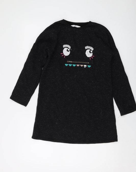 Marks and Spencer Girls Beige Cotton Pullover Sweatshirt Size 10-11 Years Pullover