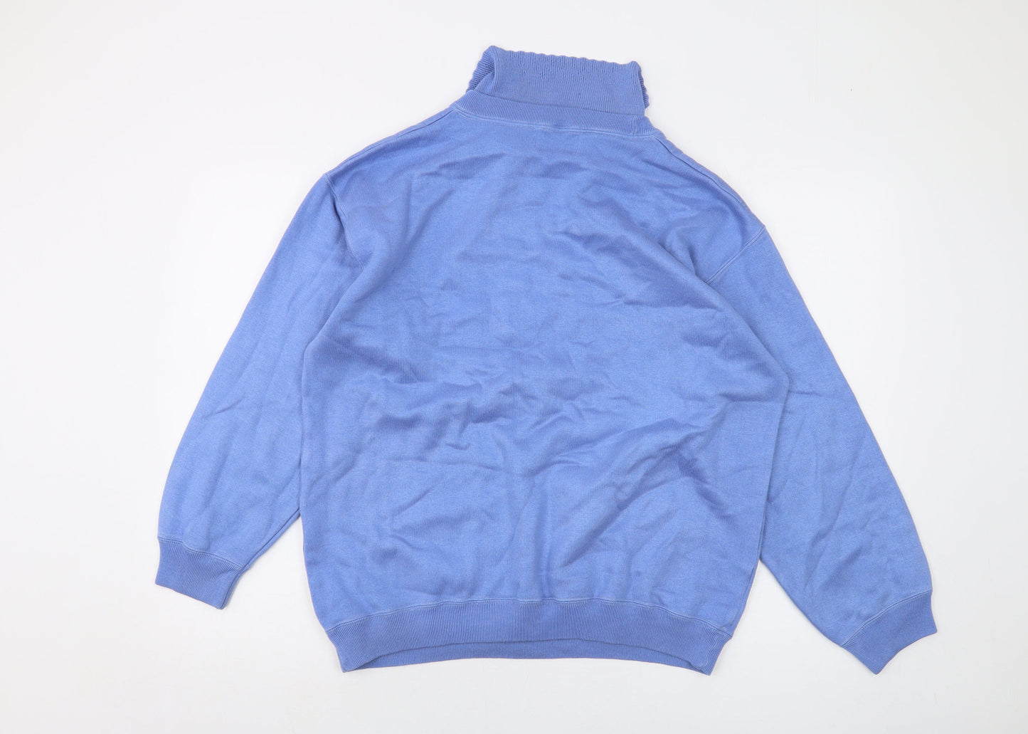 Country Scene Womens Blue Acrylic Pullover Sweatshirt Size M Pullover