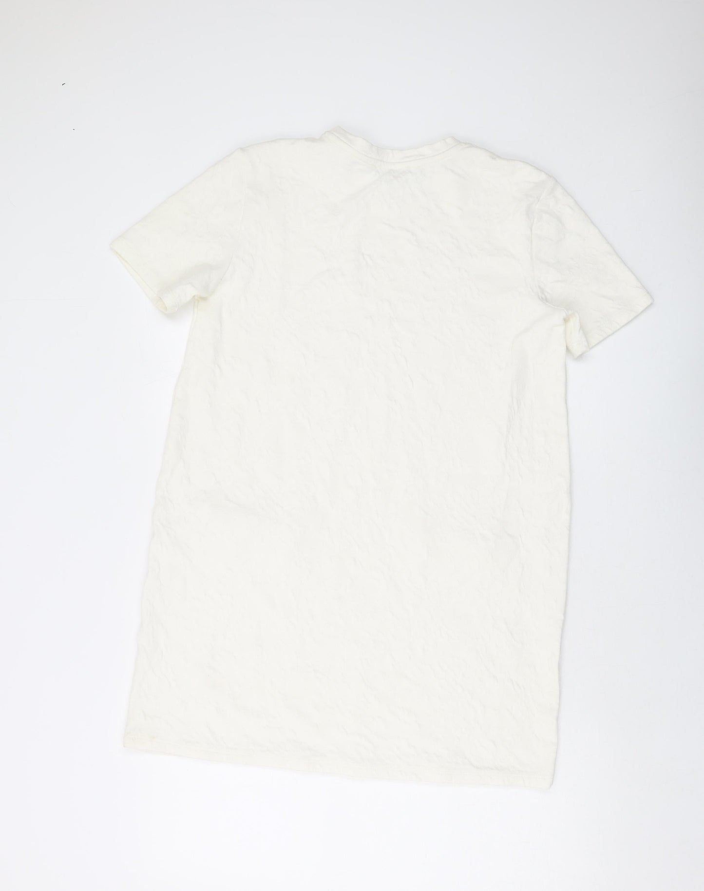 Zara Womens Ivory Polyester Tunic T-Shirt Size M Crew Neck