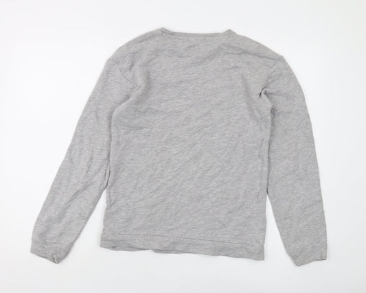 Mango Girls Grey Cotton Pullover Sweatshirt Size 11-12 Years Pullover