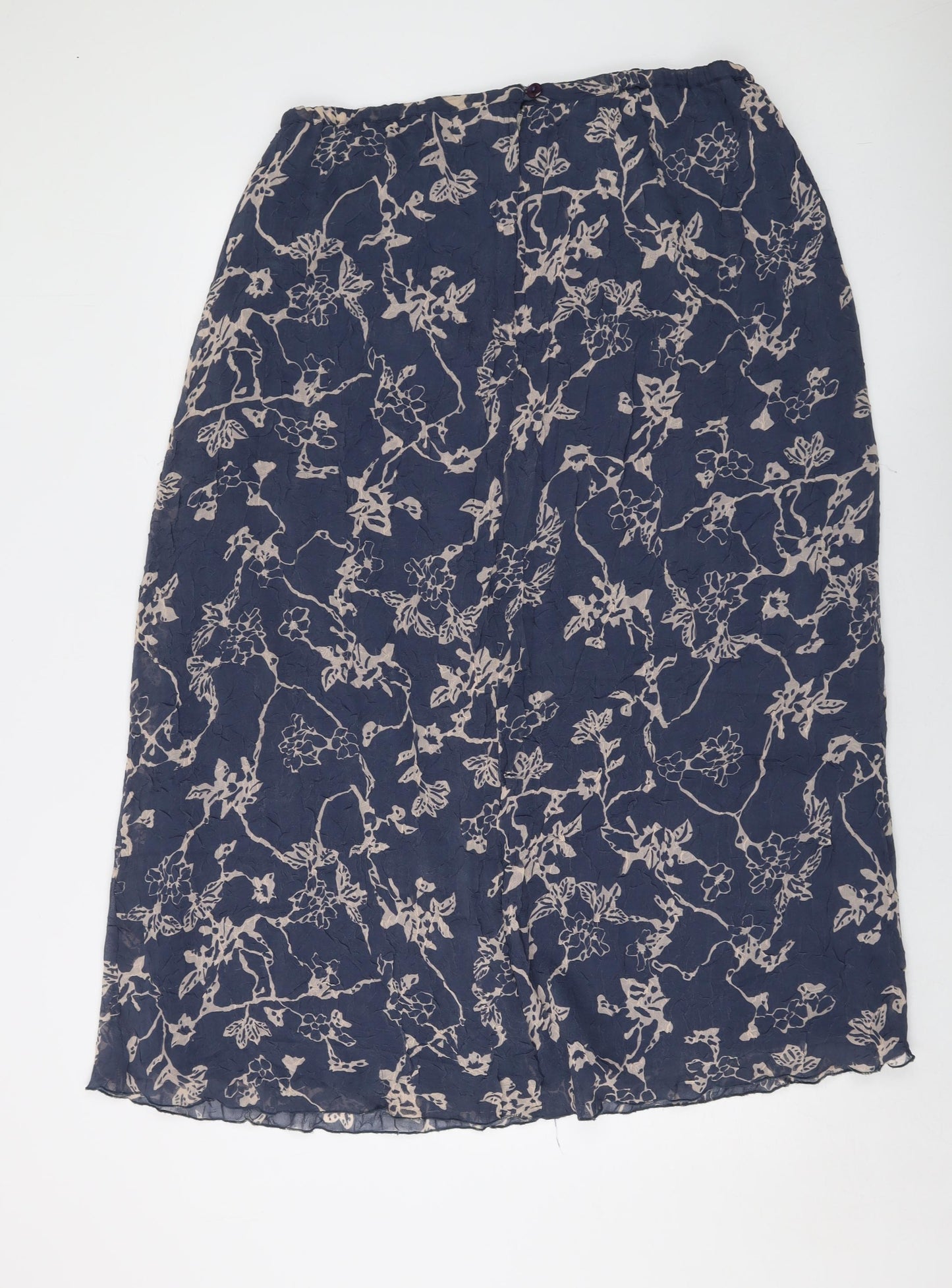 Adini Womens Blue Geometric Polyester A-Line Skirt Size 34 in Zip