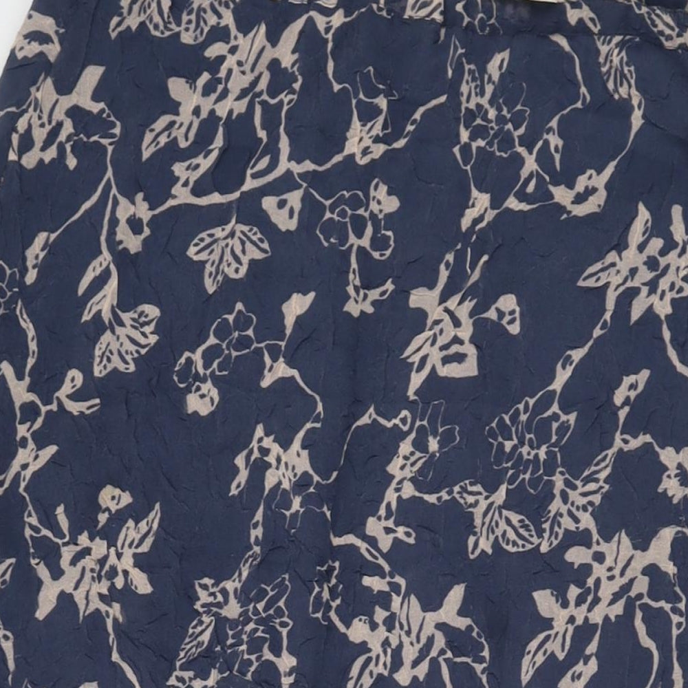 Adini Womens Blue Geometric Polyester A-Line Skirt Size 34 in Zip