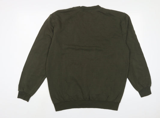 Marks and Spencer Mens Green Cotton Pullover Sweatshirt Size M