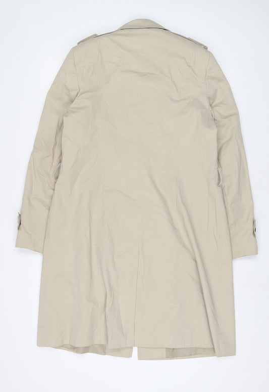 Debenhams Womens Beige Overcoat Coat Size 12 Button