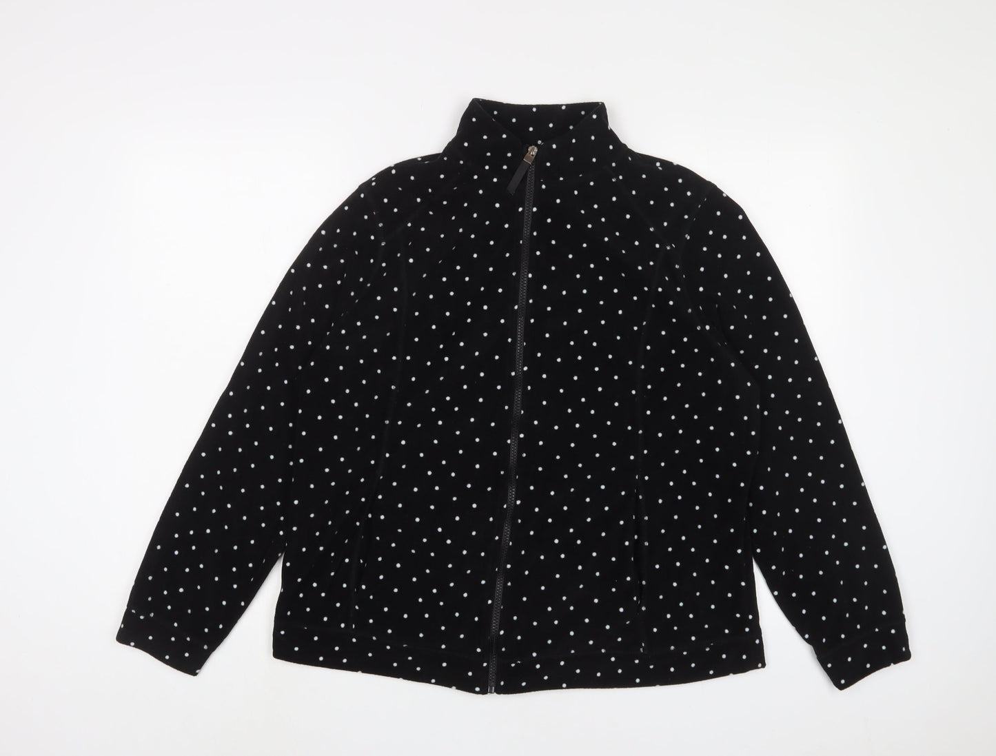 JD Williams Womens Black Polka Dot Jacket Size 16 Zip
