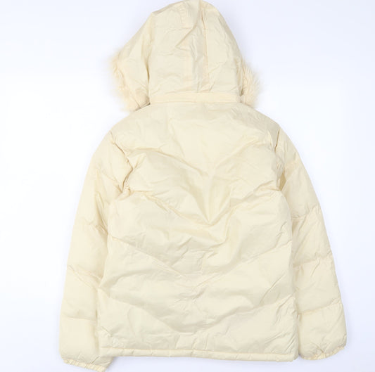 Maitesi Womens Ivory Puffer Jacket Jacket Size S Zip