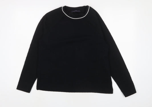 Marks and Spencer Womens Black Polyester Pullover Sweatshirt Size 12 Pullover - Embroidered